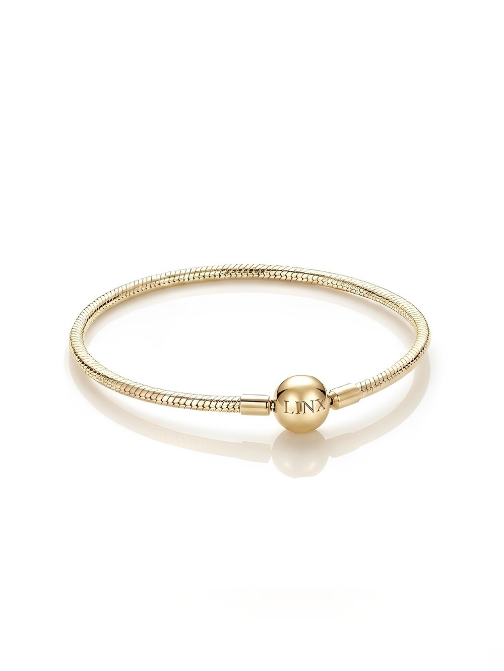 Authentic Linx Yellow Gold Snake Chain Charm Bracelet